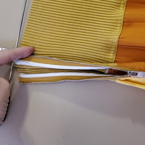 Peter Do Pleated Color Block Yellow Orange Skirt Size S - Picture 7 of 15